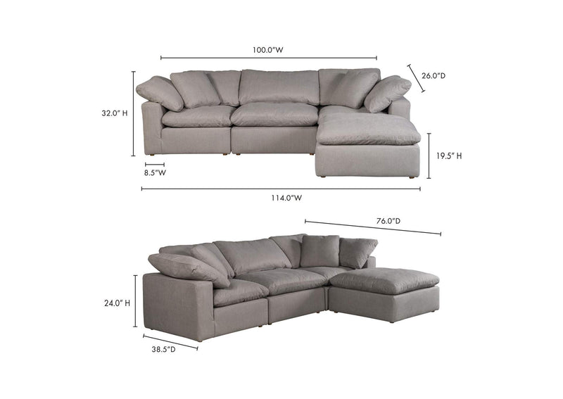 YJ-1015-29 Terra Condo Lounge Modular Sectional Light Grey