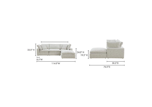 YJ-1015-49 Terra Condo Lounge Modular Sectional Coastside Sand