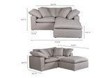 YJ-1016-29 Terra Condo Nook Modular Sectional Light Grey