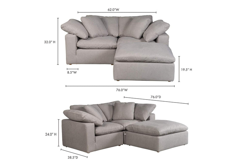 YJ-1016-29 Terra Condo Nook Modular Sectional Light Grey