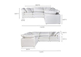 YJ-1017-05 Terra Condo Classic L - Shaped Modular Sectional Cream White