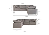 YJ-1017-29 Terra Condo Classic L - Shaped Modular Sectional Light Grey