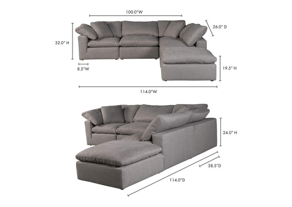 YJ-1018-29 Terra Condo Dream Modular Sectional Light Grey