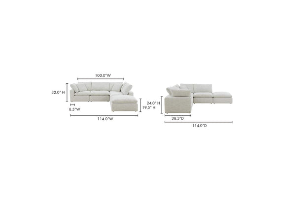 YJ-1018-49 Terra Condo Dream Modular Sectional Coastside Sand