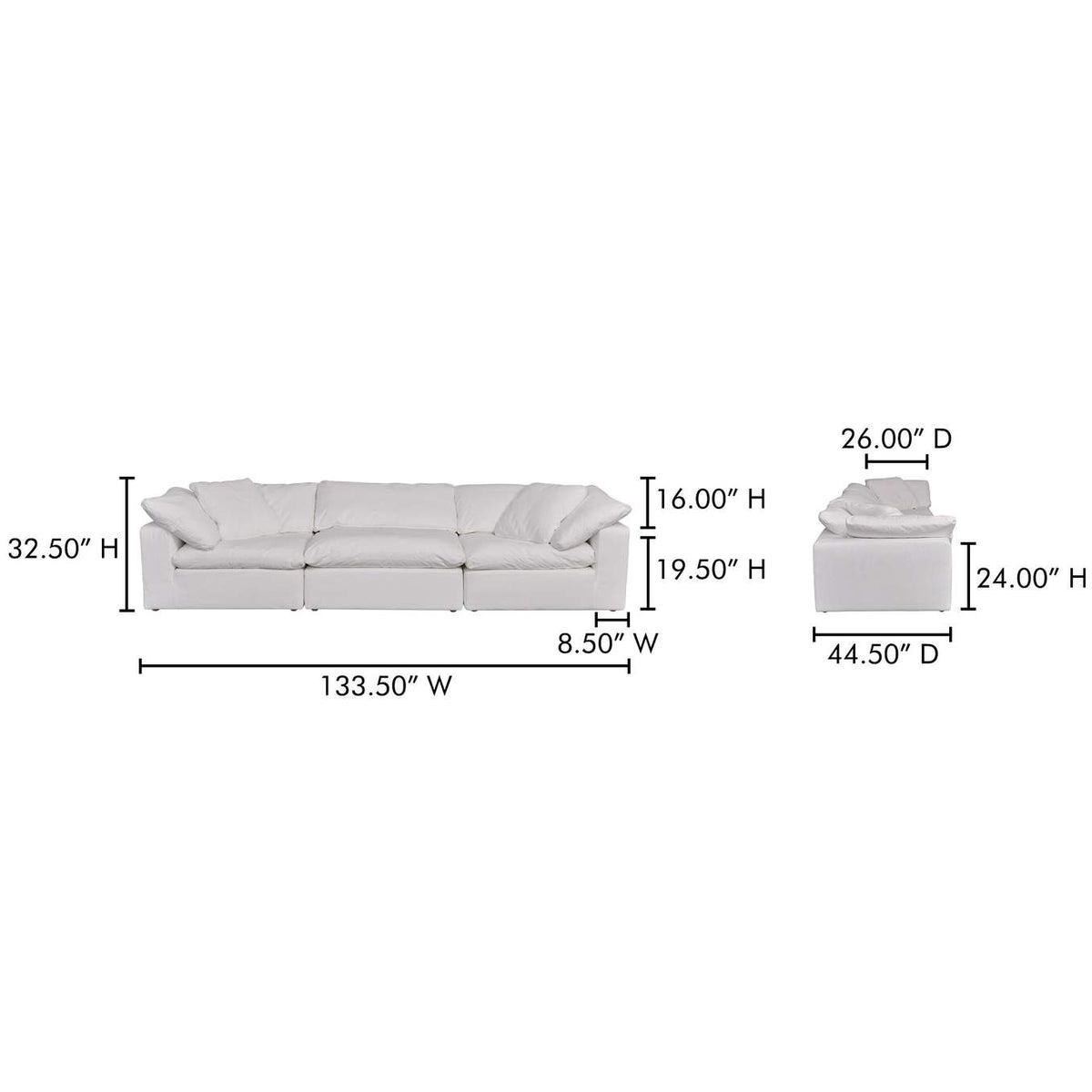 YJ-1026-05 Clay Modular Sofa Cream Cream White