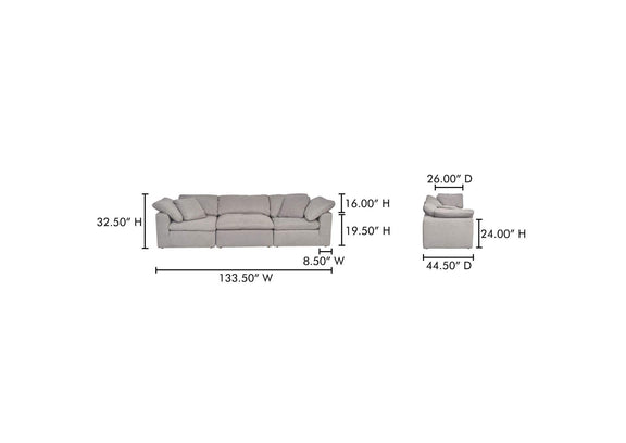 YJ-1026-29 Clay Modular Sofa Light Grey