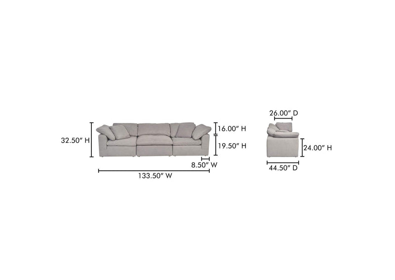 YJ-1026-29 Clay Modular Sofa Light Grey