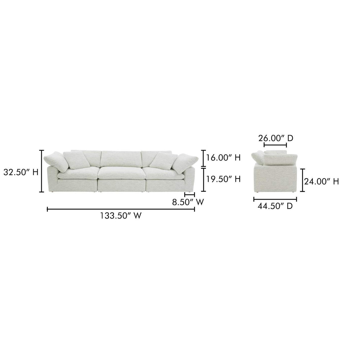 YJ-1026-49 Clay Modular Sofa Coastside Sand