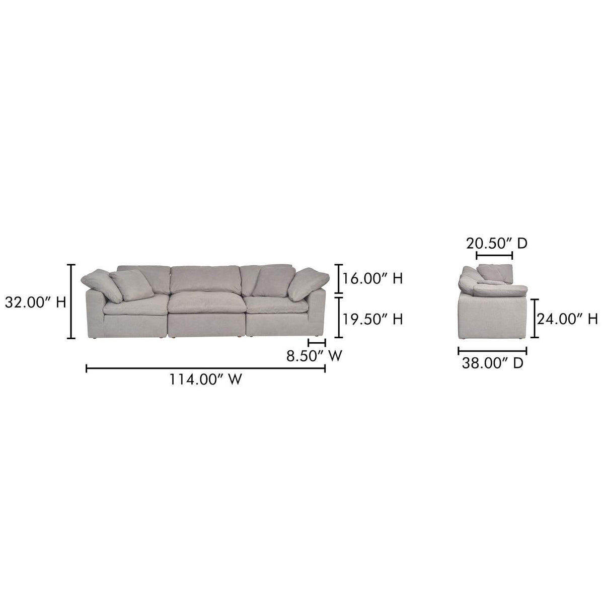 YJ-1027-29 Terra Modular Sofa Light Grey