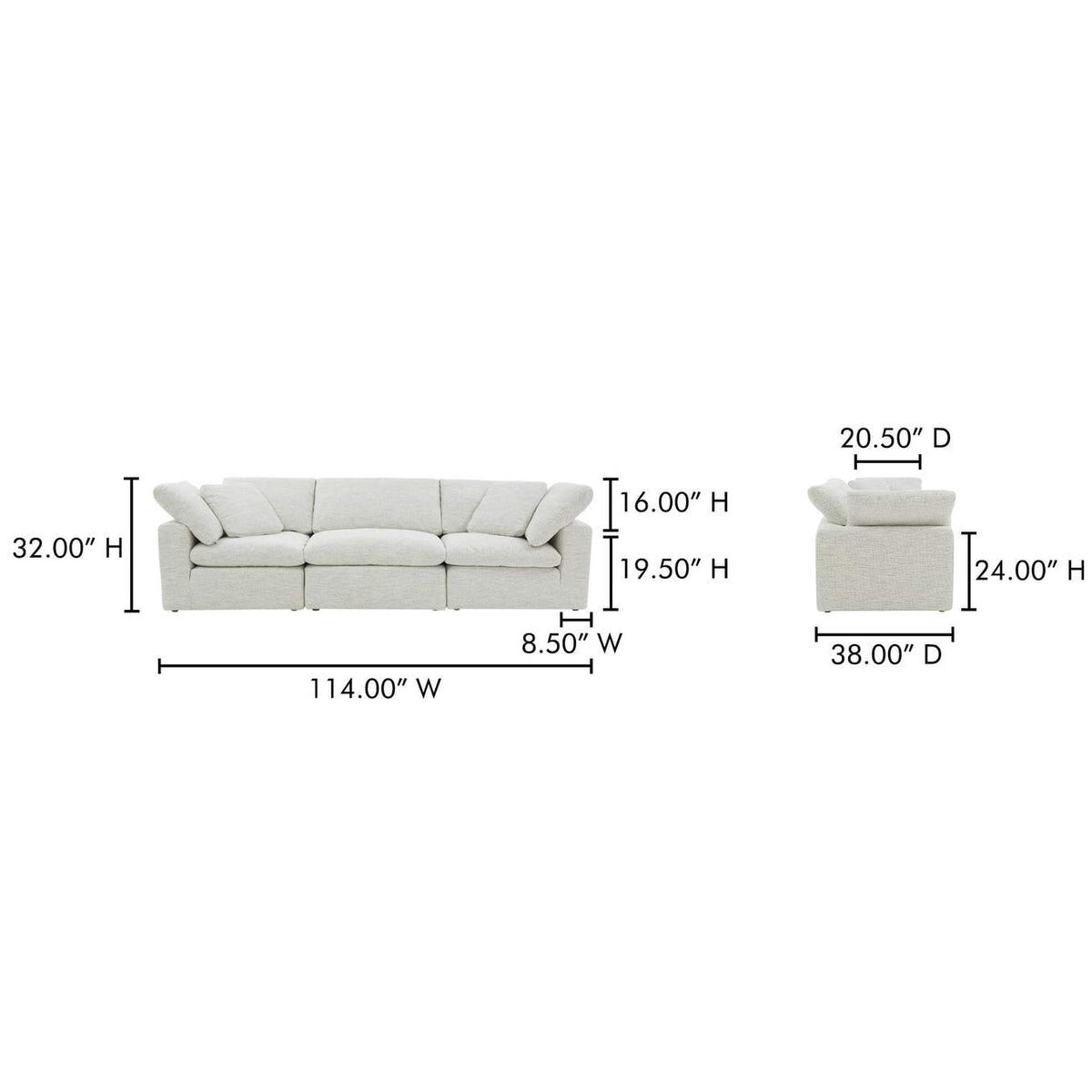 YJ-1027-49 Terra Modular Sofa Coastside Sand