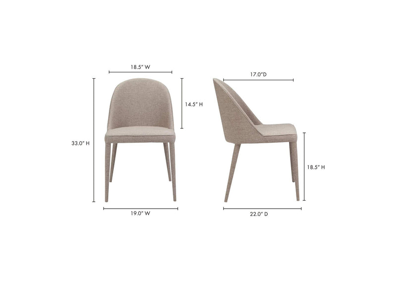 YM-1001-26 Burton Dining Chair Light Grey - Set Of Two