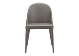 YM-1002-26 Burton Dining Chair Grey Vegan Leather - Set Of Two