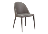 YM-1002-26 Burton Dining Chair Grey Vegan Leather - Set Of Two