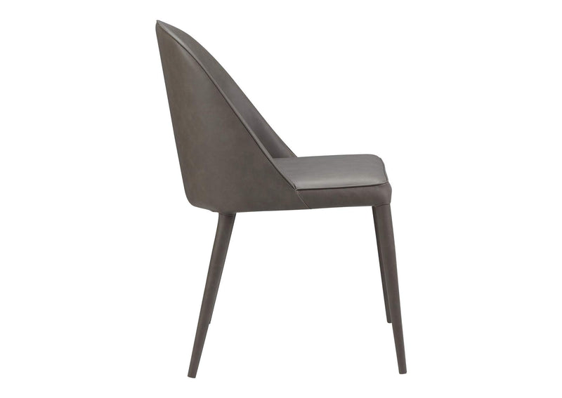 YM-1002-26 Burton Dining Chair Grey Vegan Leather - Set Of Two