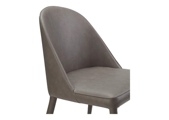 YM-1002-26 Burton Dining Chair Grey Vegan Leather - Set Of Two