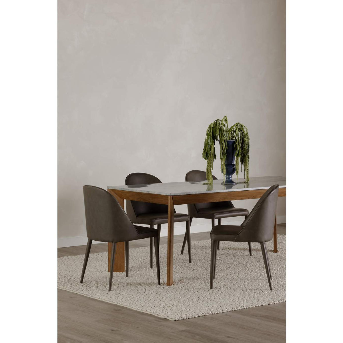 YM-1002-26 Burton Dining Chair Grey Vegan Leather - Set Of Two