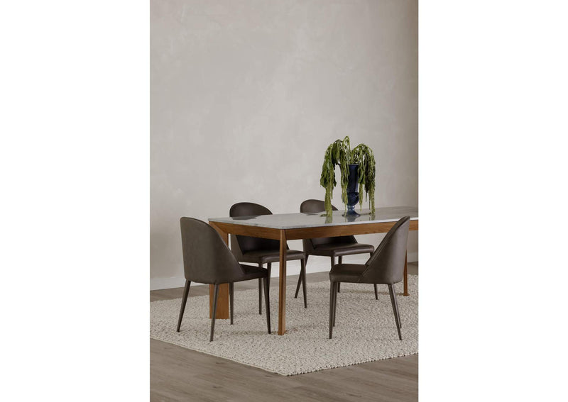 YM-1002-26 Burton Dining Chair Grey Vegan Leather - Set Of Two