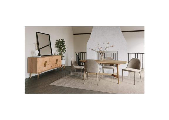 YM-1002-26 Burton Dining Chair Grey Vegan Leather - Set Of Two