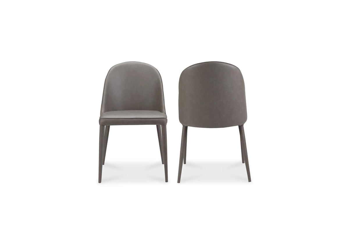 YM-1002-26 Burton Dining Chair Grey Vegan Leather - Set Of Two