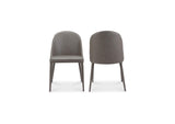 YM-1002-26 Burton Dining Chair Grey Vegan Leather - Set Of Two