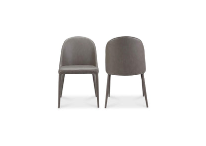 YM-1002-26 Burton Dining Chair Grey Vegan Leather - Set Of Two