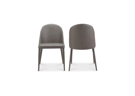 YM-1002-26 Burton Dining Chair Grey Vegan Leather - Set Of Two