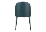 YM-1002-36 Burton Dining Chair Dark Teal Vegan Leather - Set Of Two