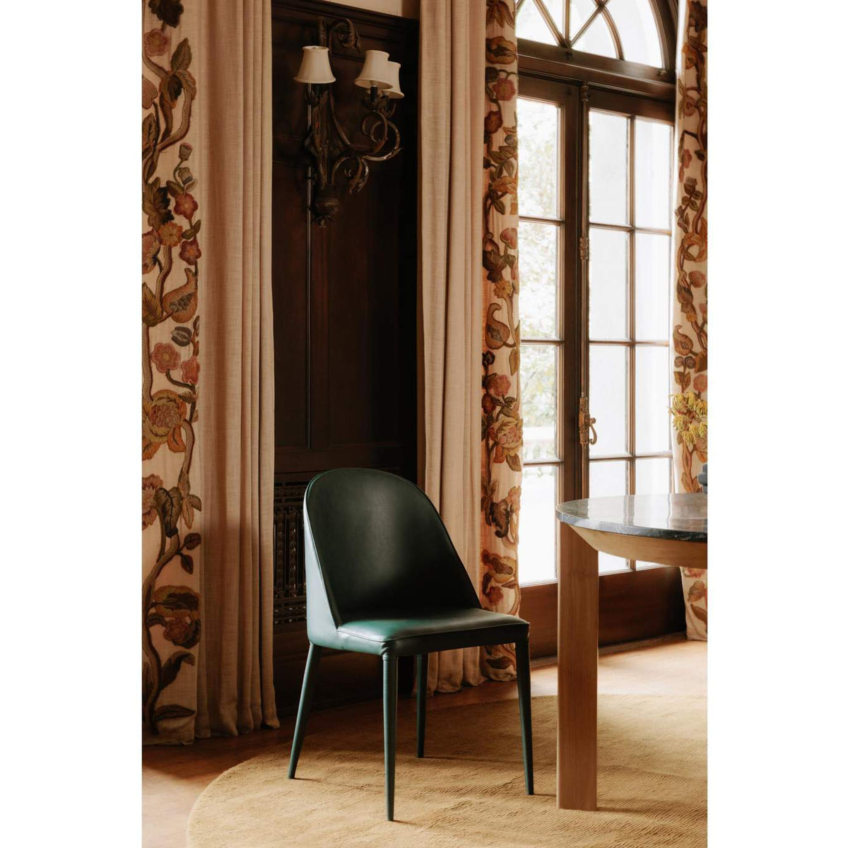 YM-1002-36 Burton Dining Chair Dark Teal Vegan Leather - Set Of Two