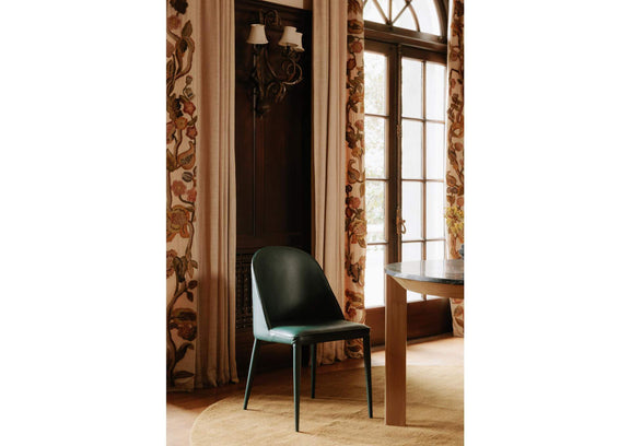 YM-1002-36 Burton Dining Chair Dark Teal Vegan Leather - Set Of Two