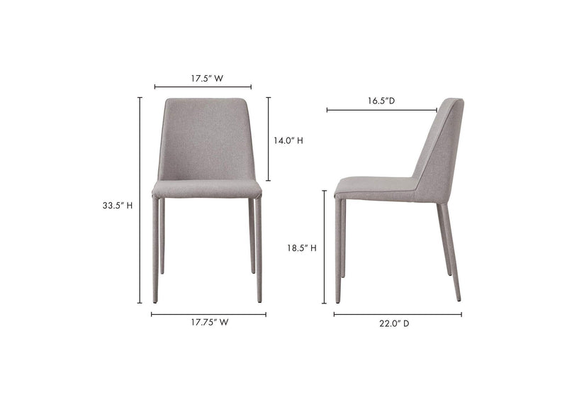 YM-1003-15 Nora Dining Chair Light Grey - Set Of Two