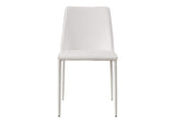 YM-1004-18 Nora Dining Chair White Vegan Leather - Set Of Two