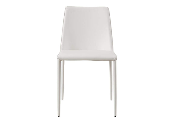 YM-1004-18 Nora Dining Chair White Vegan Leather - Set Of Two