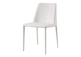 YM-1004-18 Nora Dining Chair White Vegan Leather - Set Of Two