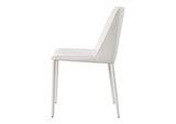 YM-1004-18 Nora Dining Chair White Vegan Leather - Set Of Two
