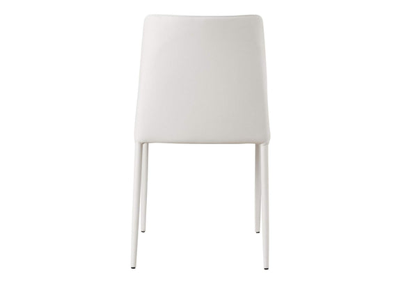 YM-1004-18 Nora Dining Chair White Vegan Leather - Set Of Two