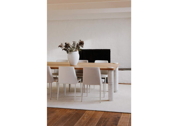 YM-1004-18 Nora Dining Chair White Vegan Leather - Set Of Two