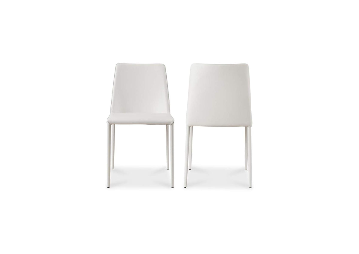 YM-1004-18 Nora Dining Chair White Vegan Leather - Set Of Two