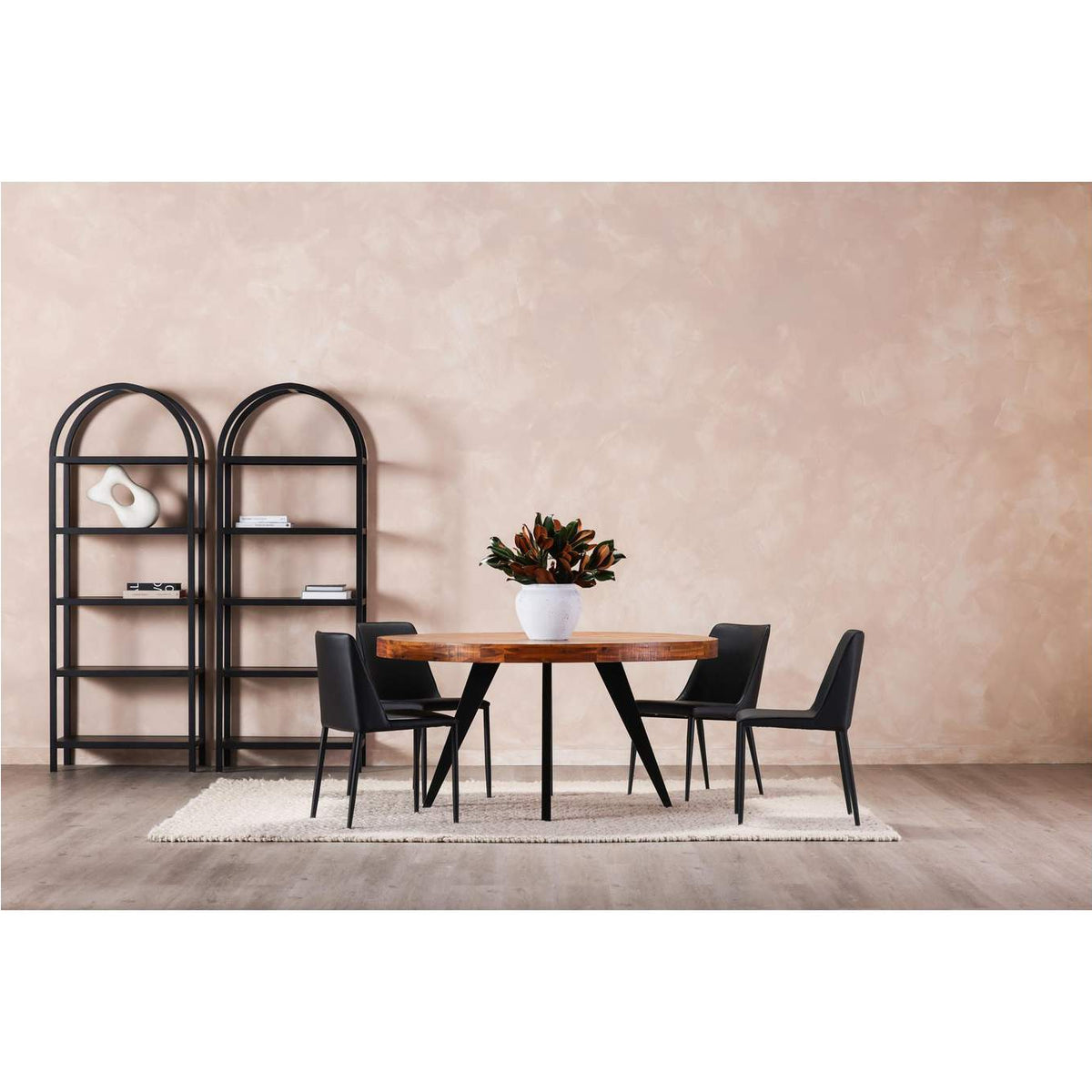 YM-1004-29 Nora Dining Chair Black Vegan Leather - Set Of Two