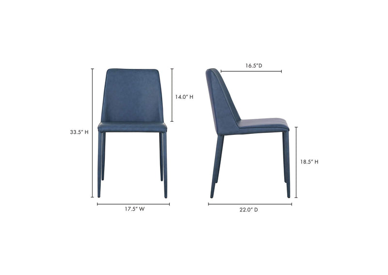YM-1004-41 Nora Dining Chair Ocean Cavern Grey Vegan Leather - Set Of Two