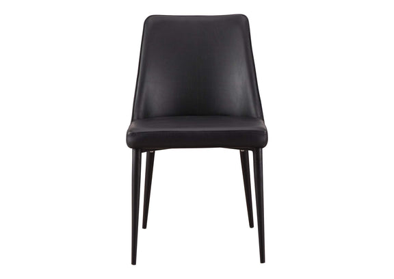 YM-1006-02 Lula Dining Chair Black Vegan Leather - Set Of Two