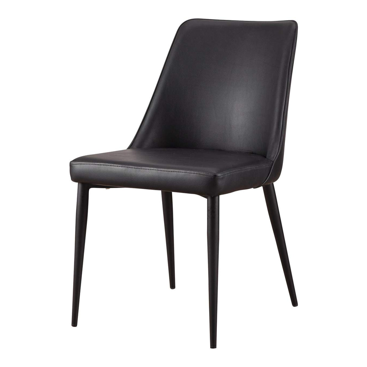 YM-1006-02 Lula Dining Chair Black Vegan Leather - Set Of Two