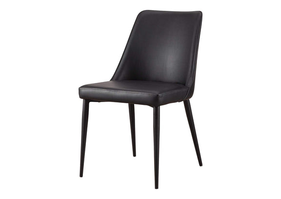 YM-1006-02 Lula Dining Chair Black Vegan Leather - Set Of Two
