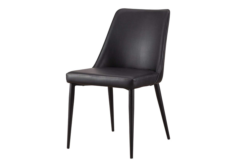 YM-1006-02 Lula Dining Chair Black Vegan Leather - Set Of Two