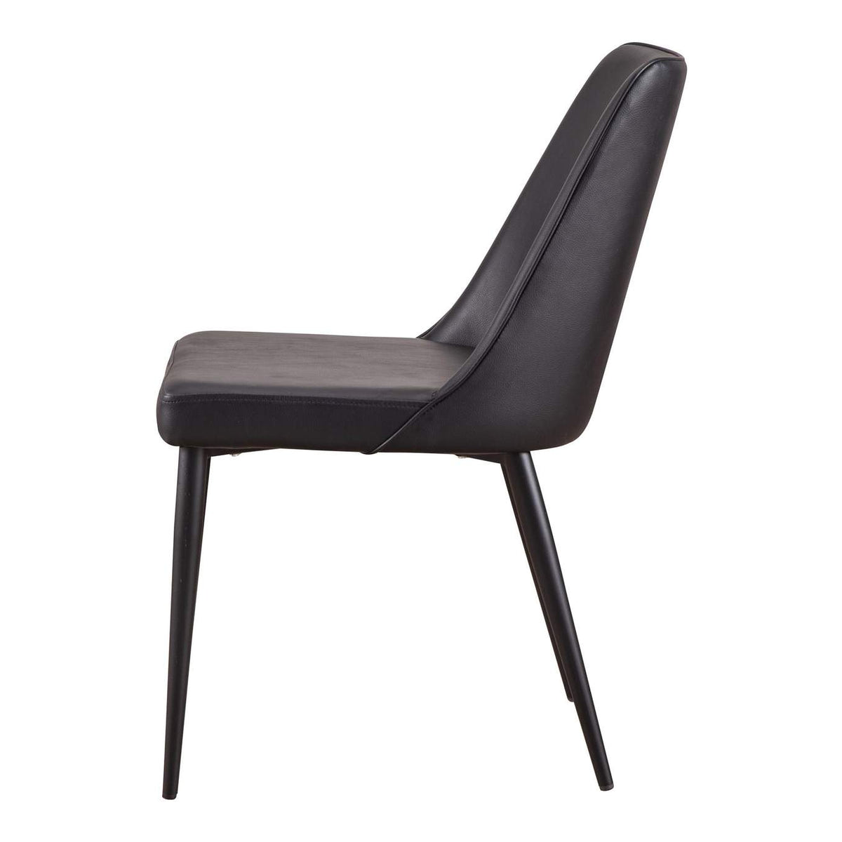 YM-1006-02 Lula Dining Chair Black Vegan Leather - Set Of Two