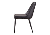 YM-1006-02 Lula Dining Chair Black Vegan Leather - Set Of Two