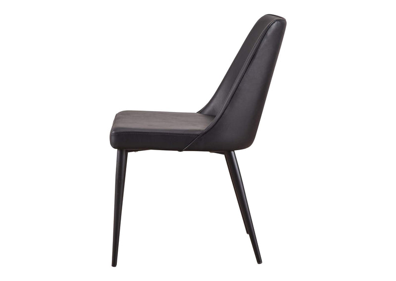 YM-1006-02 Lula Dining Chair Black Vegan Leather - Set Of Two