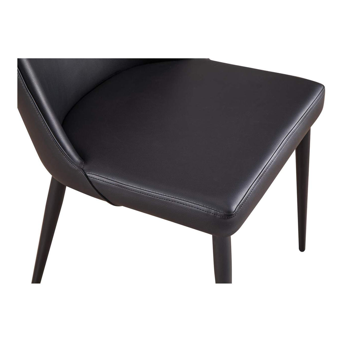 YM-1006-02 Lula Dining Chair Black Vegan Leather - Set Of Two