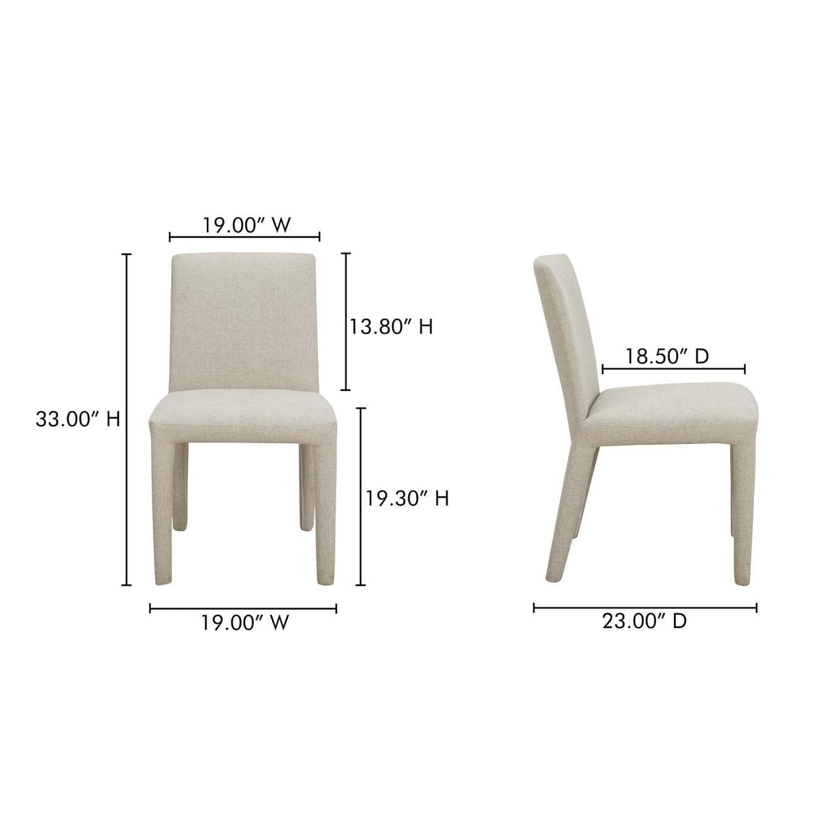 YM-1008-34 Monte Dining Chair Beige - Set Of Two