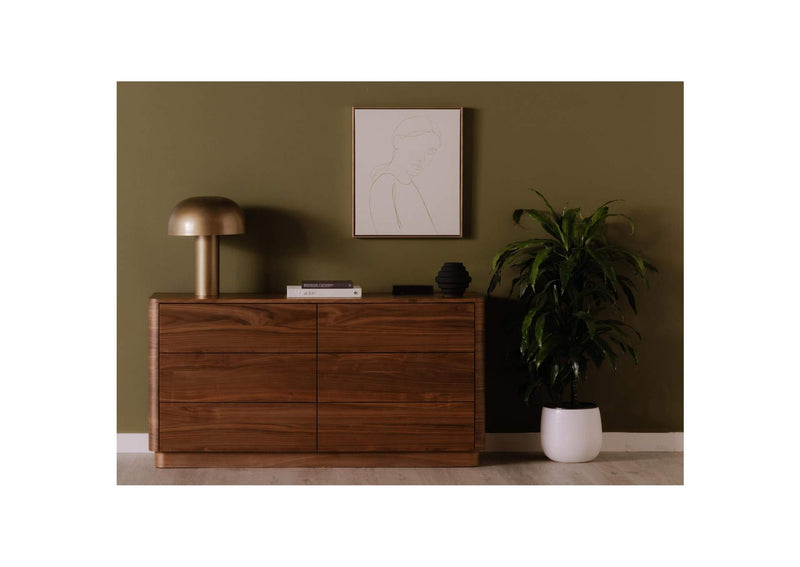 YR-1003-03 Round Off Dresser Walnut Brown