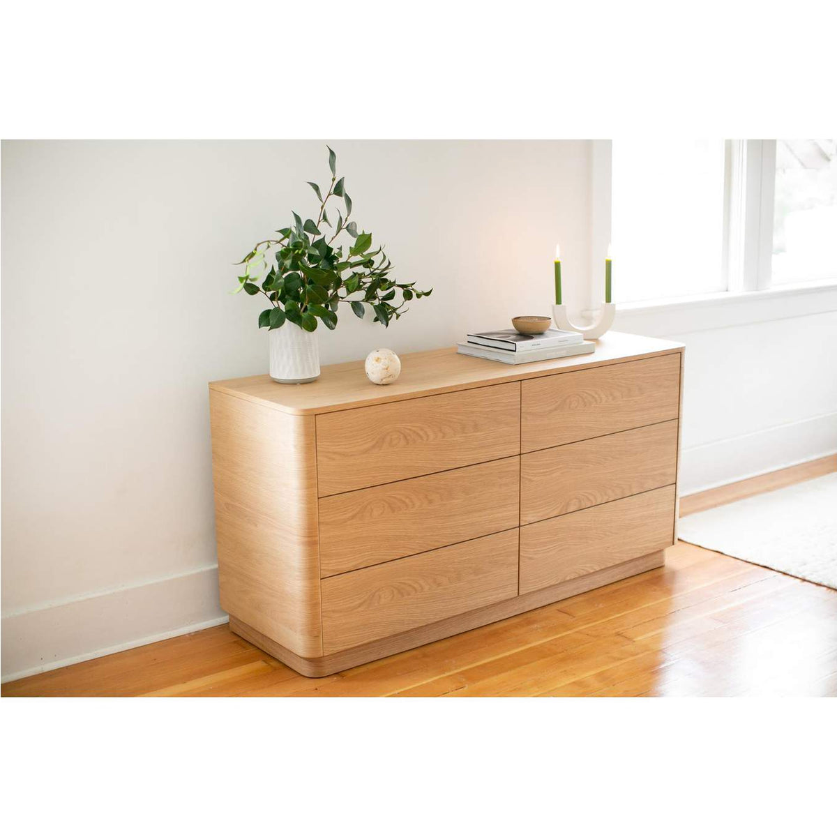 YR-1003-21 Round Off Dresser Light Oak Brown